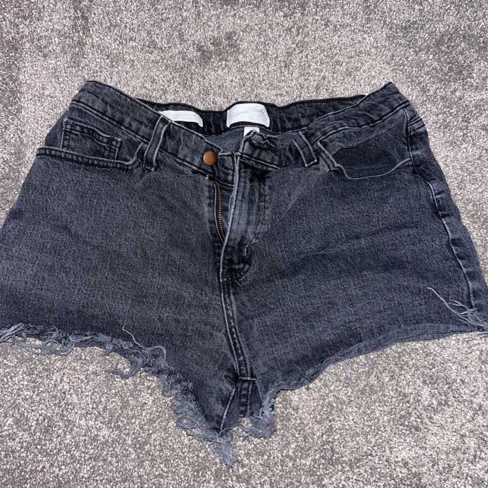 Black denim shorts